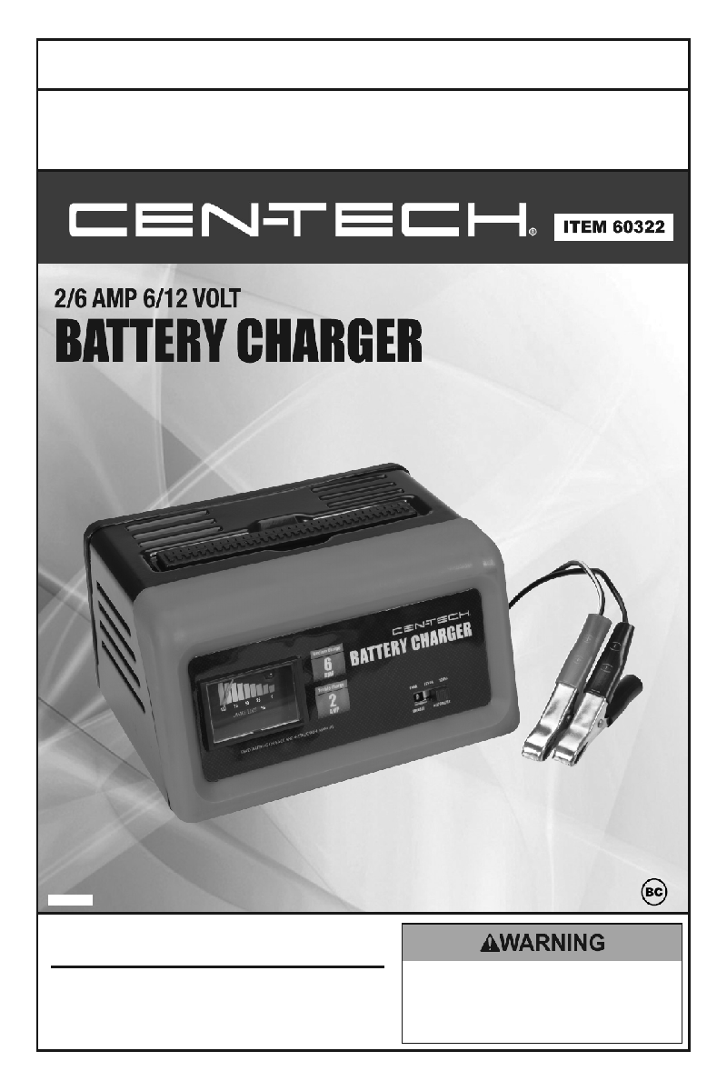 cen tech battery charger 60322 manual